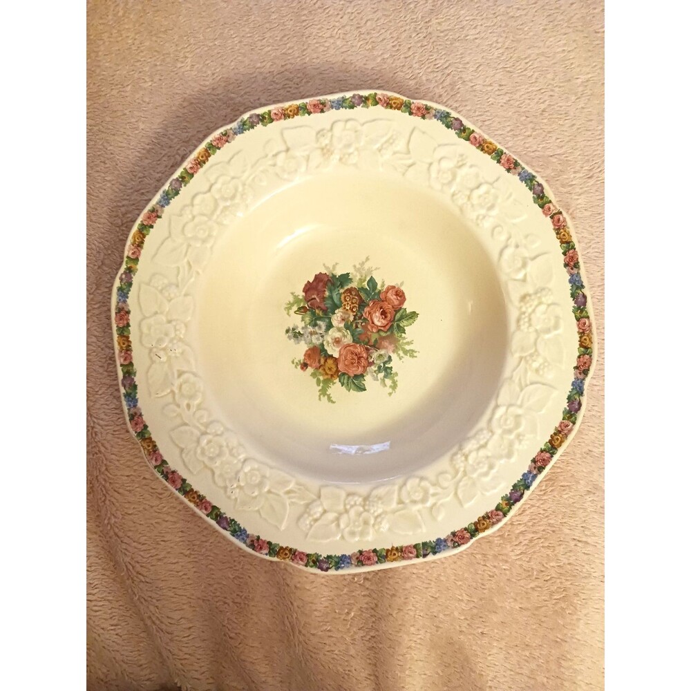 3-Porcelain Plate Crown Ducal England Gainsborough 9" RN 749657 Hand Painted Vtg